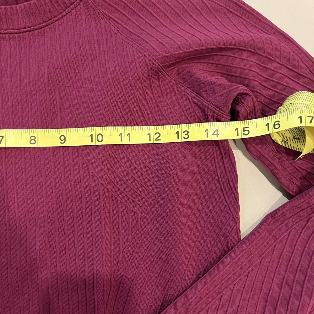 Lululemon: Ribbed Long Sleeve Top in Deep Pink/maroon - Picture 3 of 7